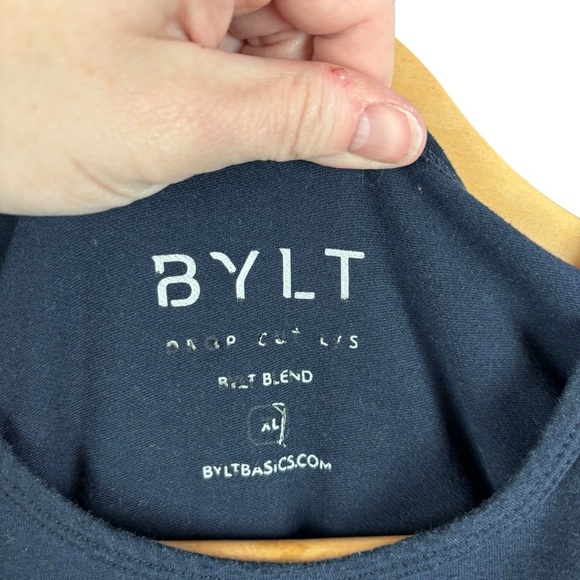 EUC BYLT Basics Drop Cut Navy Long Sleeve Lux Sz XL - Picture 4 of 8